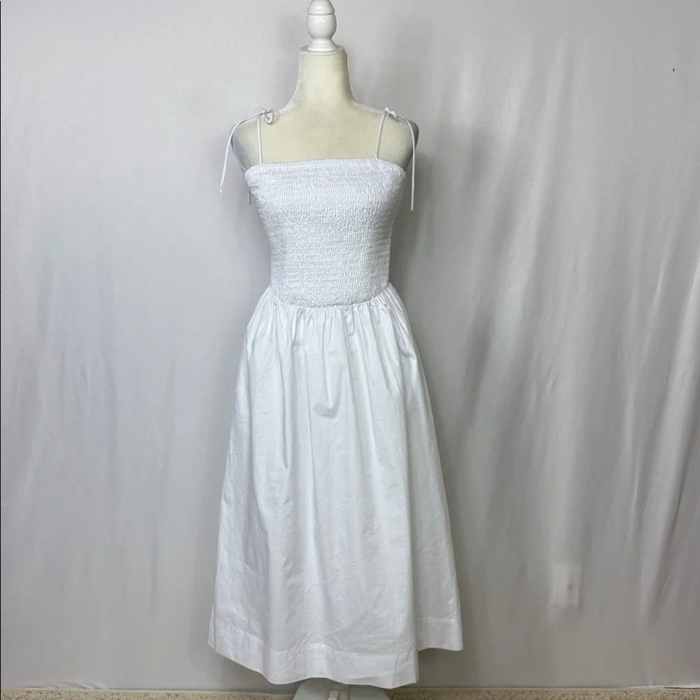 ASTR The Label Drop Smoked Midi Dress Size Medium White‎ NWOT - Picture 7 of 15